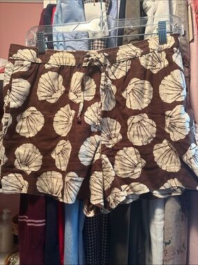Abercrombie & Fitch Brown Shell-Print Drawstring  Shorts
